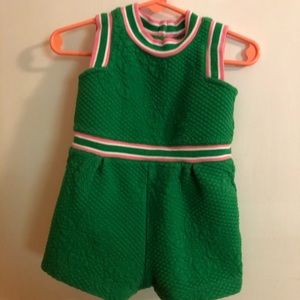 Janie and Jack Toddler Girls Green Jumper, 18 Mos